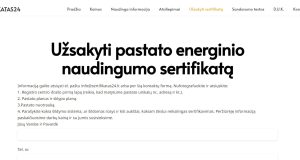 Užsakyti energinio naudingumo sertifikatą