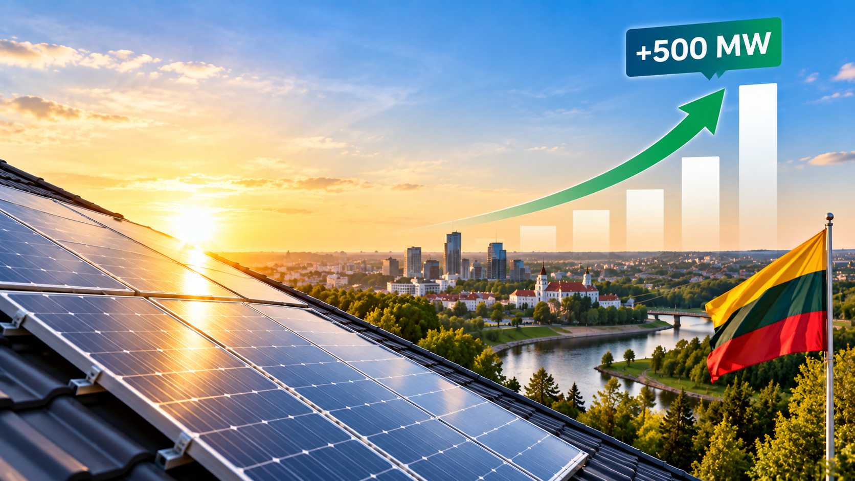 Saulės elektrinių galia Lietuvoje per metus padidėjo beveik 500 MW 1 saules elektriniu galia lietuvoje per metus padidejo beveik 500 mw