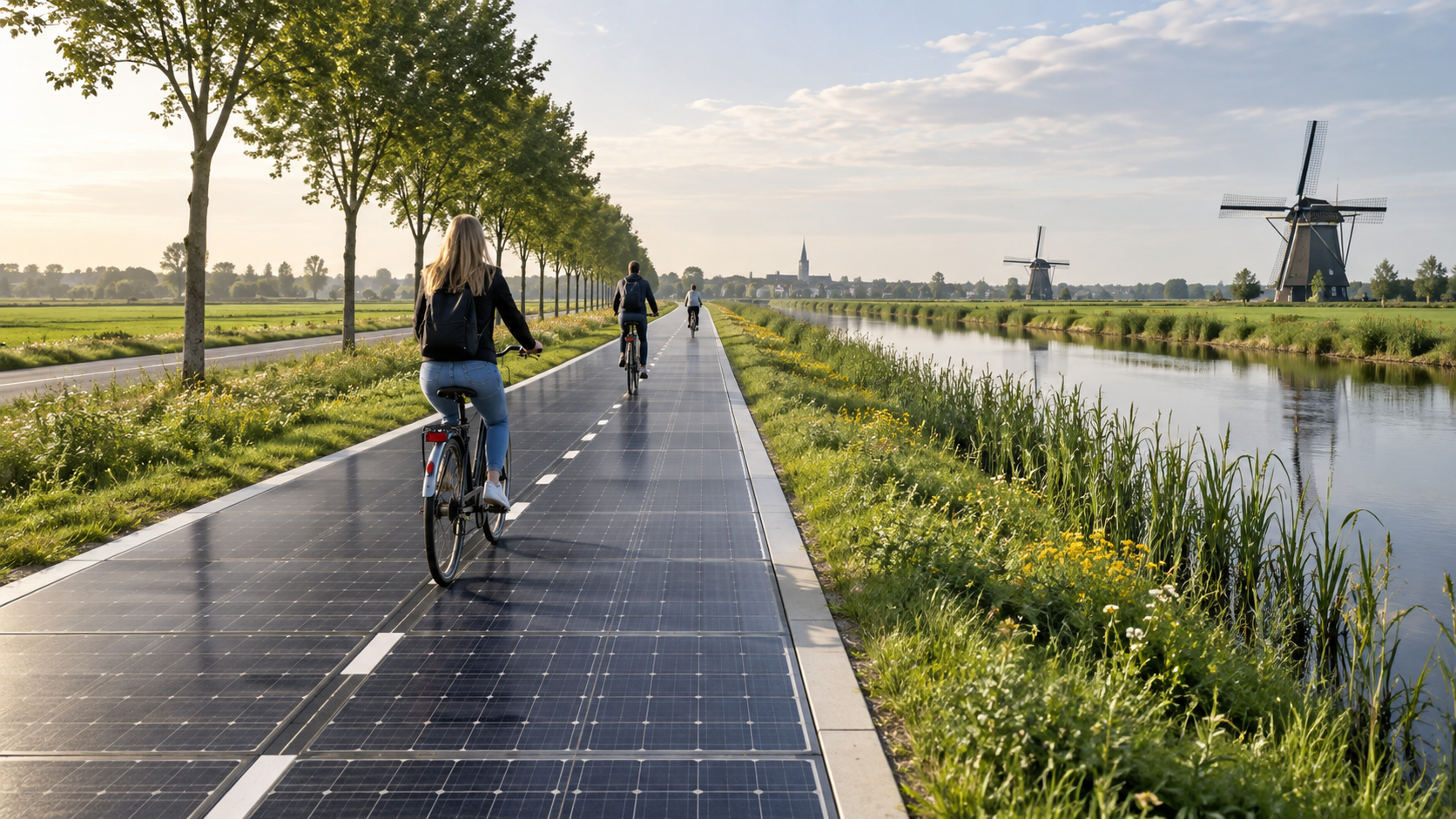 Saulės panelės dviračių take: olandai 70 metrų atkarpą pavertė energiją gaminančiu keliu 1 saules paneles dviraciu take olandai 70 metru atkarpa paverte energija gaminanciu keliu